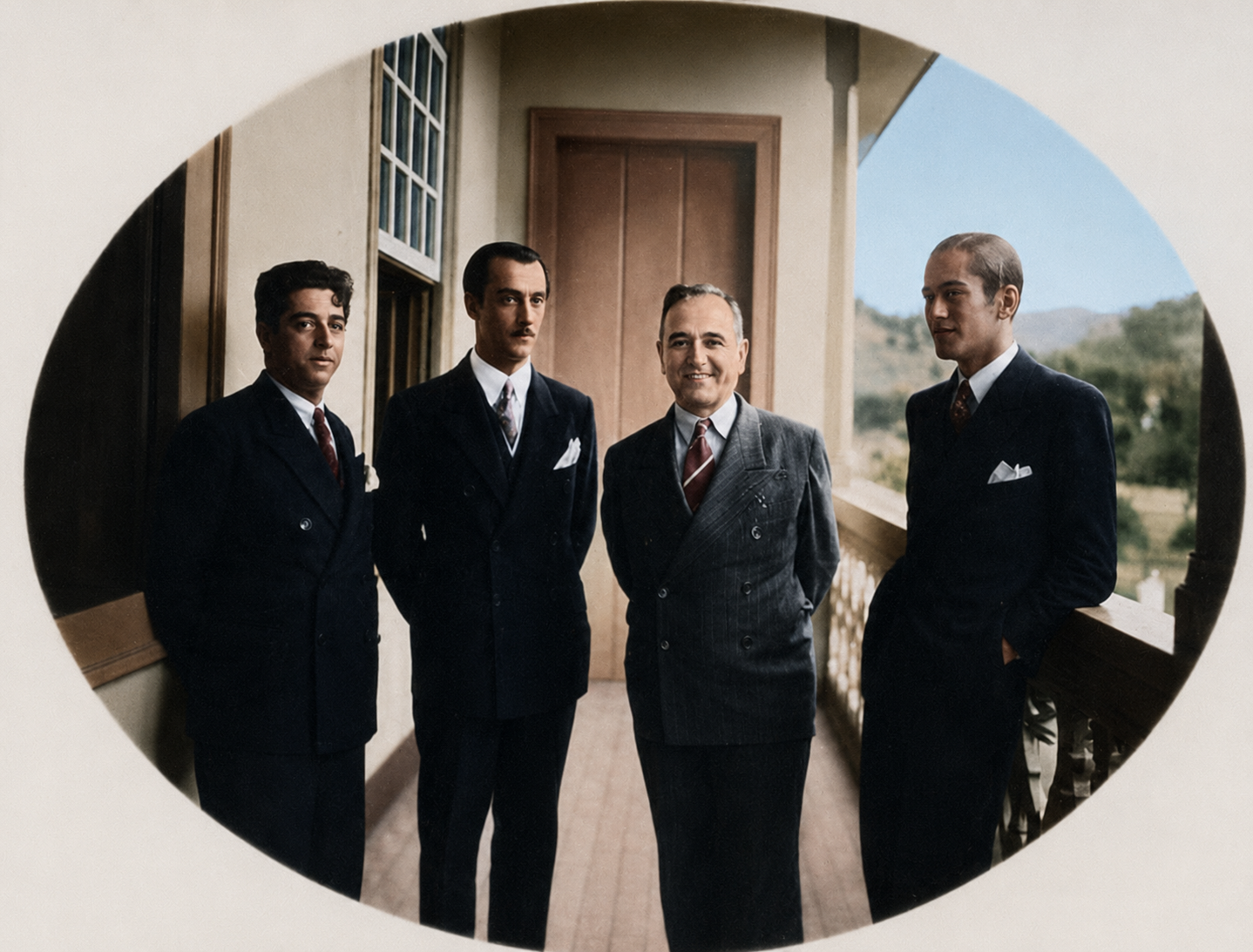 Getúlio Vargas, João de Rezende Tostes e Lahyr Paleta de Rezende Tostes. Acervo Pedro Lorenzo Raggio Neto.